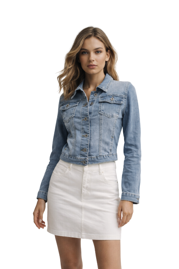 The Kaily Cropped Denim Jacket - pookie and sebastian