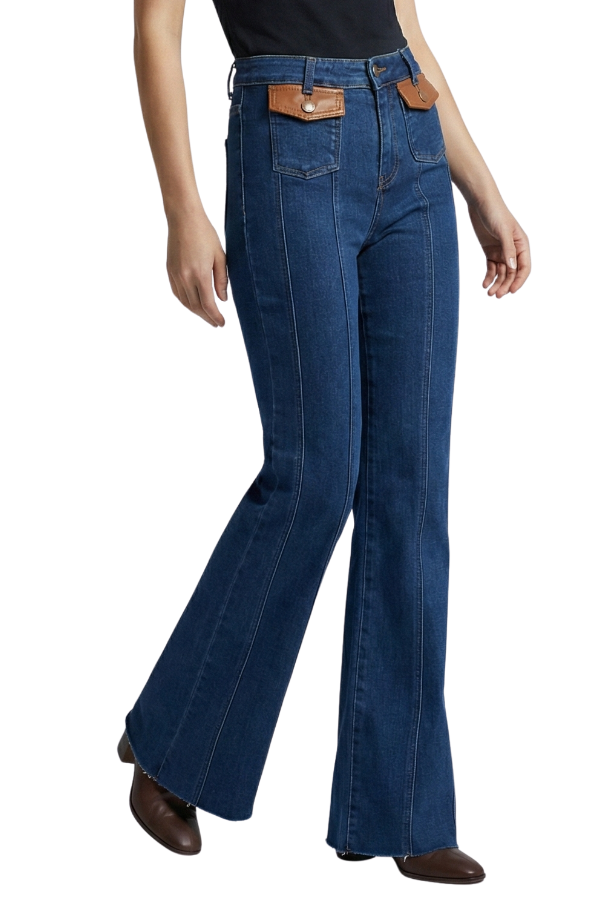 The Monaco High Rise Wide Flare Pocket Jeans