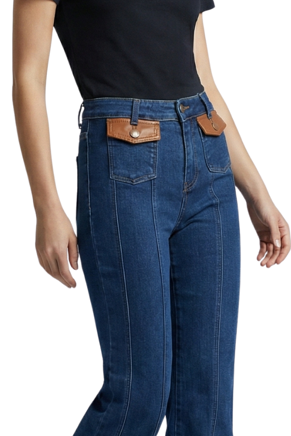 The Monaco High Rise Wide Flare Pocket Jeans
