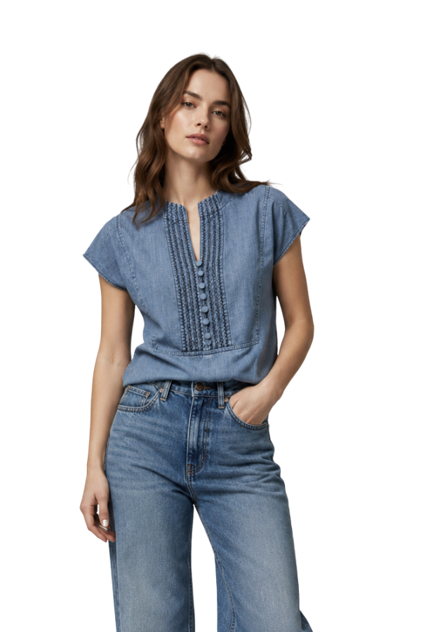 The Suzy Button Front Top