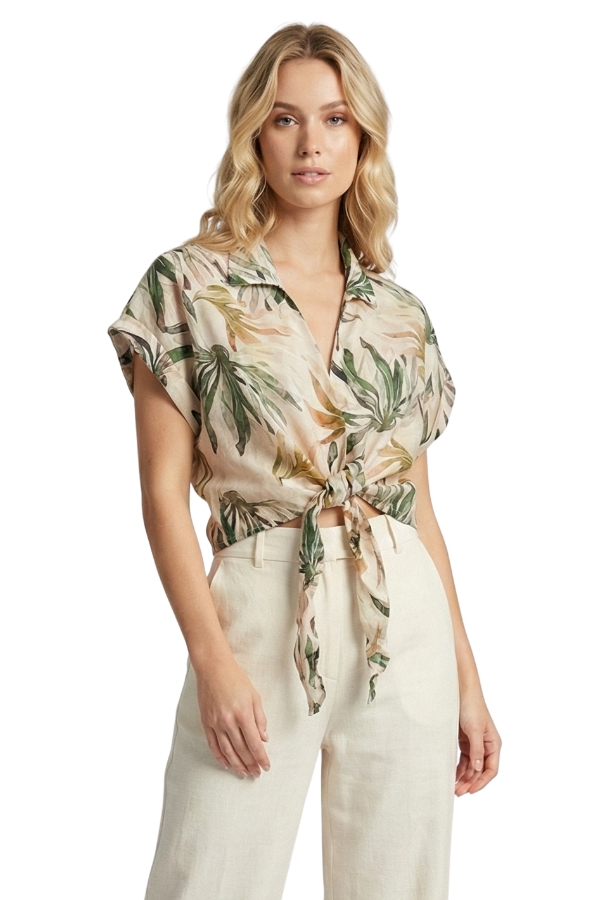 The Isabella Coastal Front Tie Top