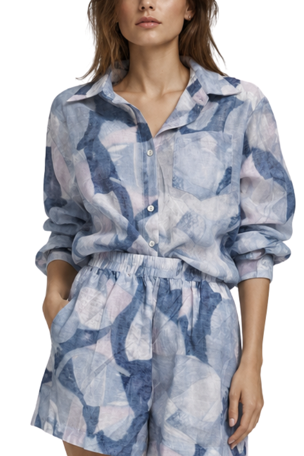 The Camille Abstract Print Blouse