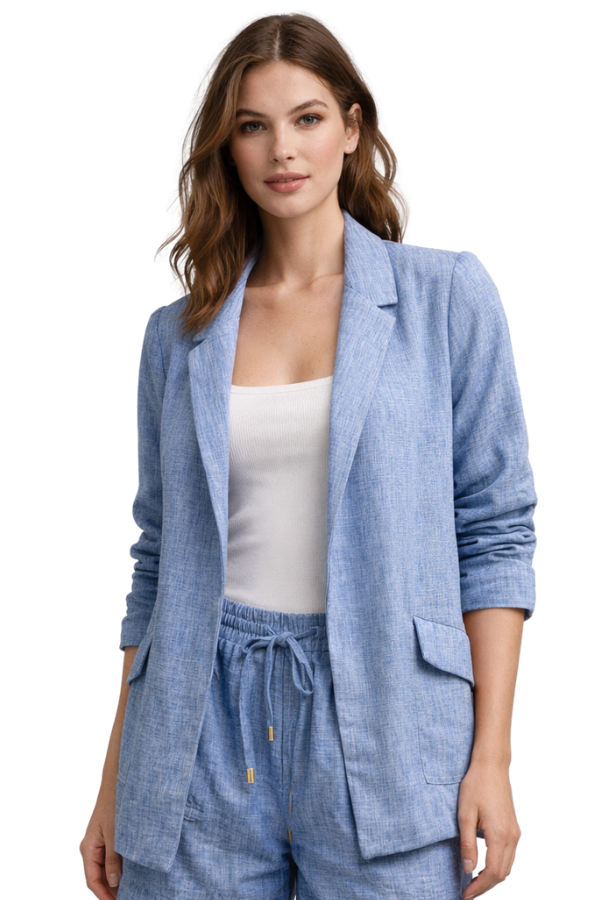 The Allison Ruched Sleeve Blazer