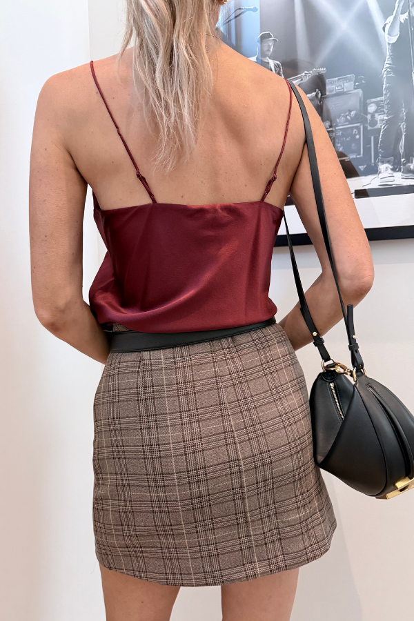 Jimena Drape Neck Silk Cami