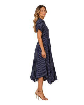 The Marigold Stripe Belted Midi-Dress - pookie and sebastian