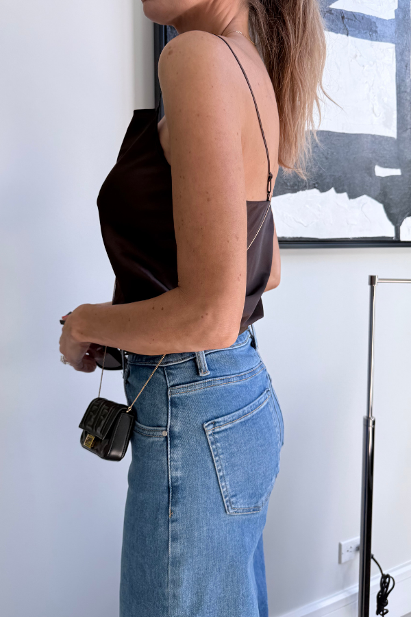 Jimena Drape Neck Silk Cami