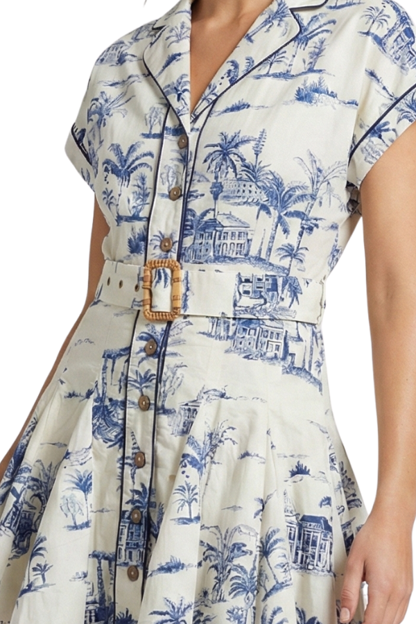The Margot Palm Tree Bamboo Buckle Dress