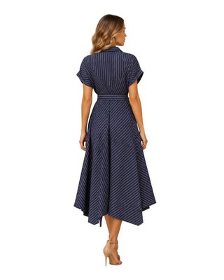 The Marigold Stripe Belted Midi-Dress - pookie and sebastian