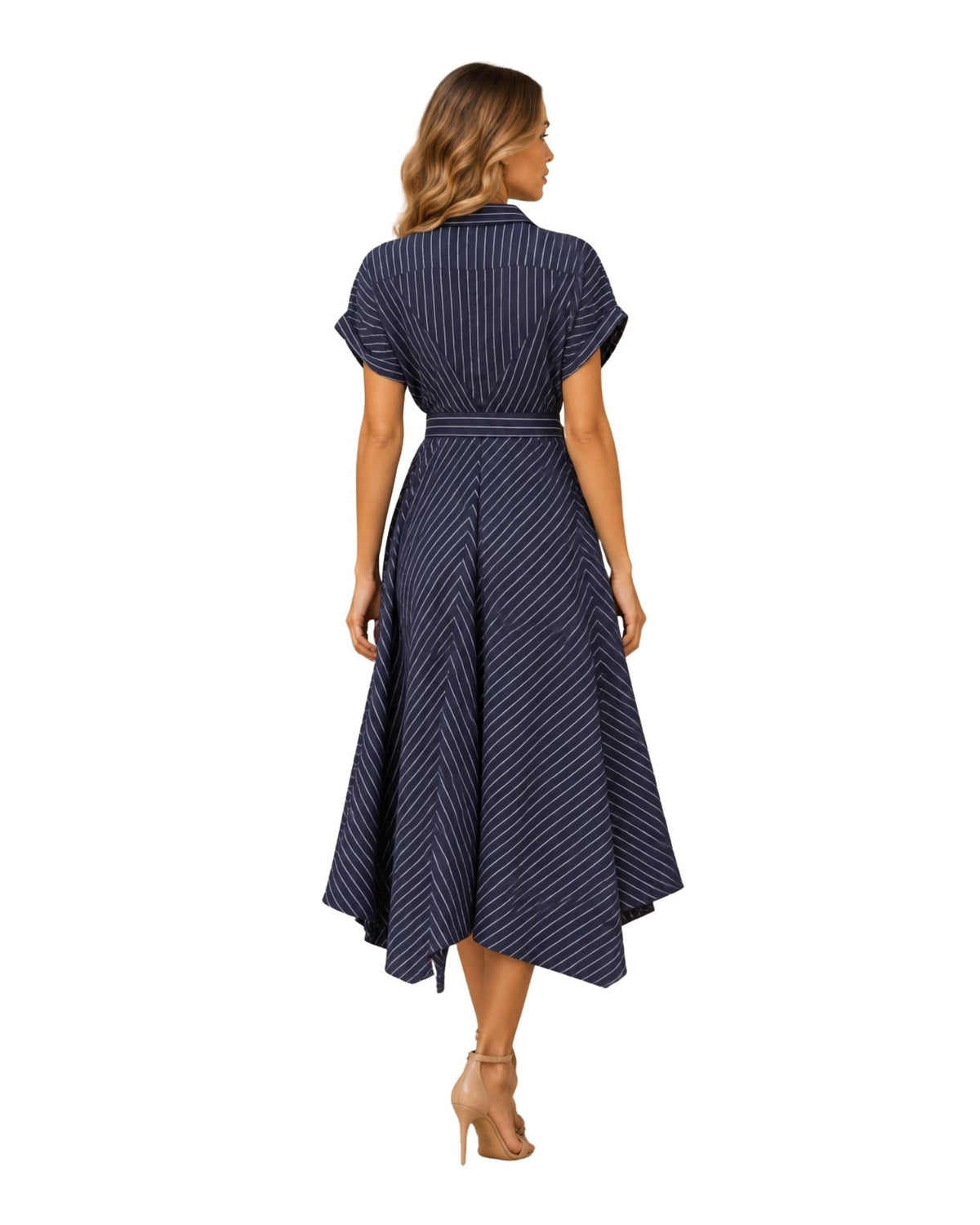 The Marigold Stripe Belted Midi-Dress - pookie and sebastian