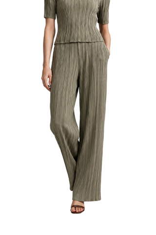 The Elodie Olive Pleated Wide-Leg Pants - pookie and sebastian