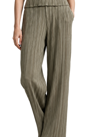 The Elodie Olive Pleated Wide-Leg Pants - pookie and sebastian