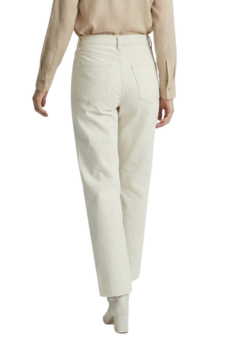 Juliette Wide Leg Jean in off-white, back view showing patch pockets