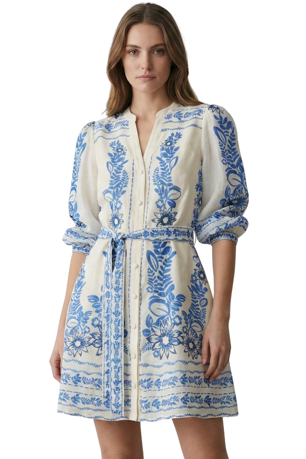 The Celeste Long Slv Printed Dress