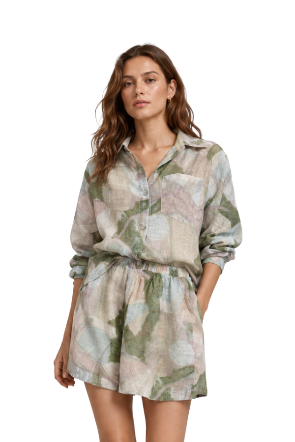 The Camille Abstract Print Blouse