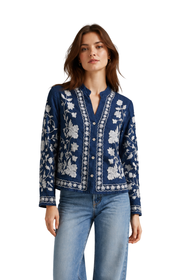 The Veronika Embroidered Jean Top