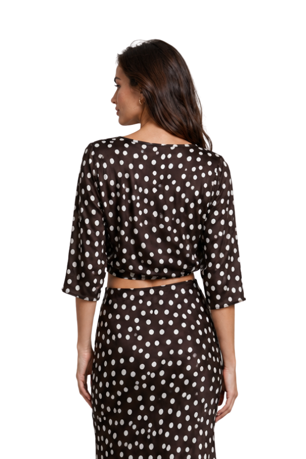 The Nuri Polka Dot Knot Top
