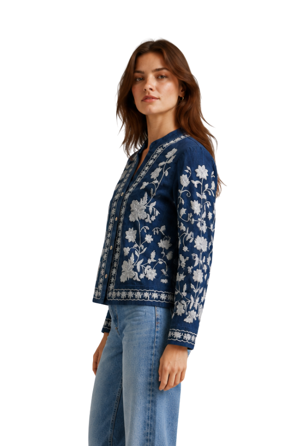 The Veronika Embroidered Jean Top