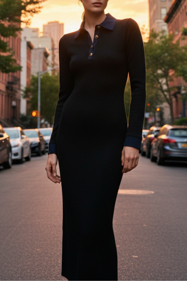 The Oxford 2-in-1 Denim Sweater Dress