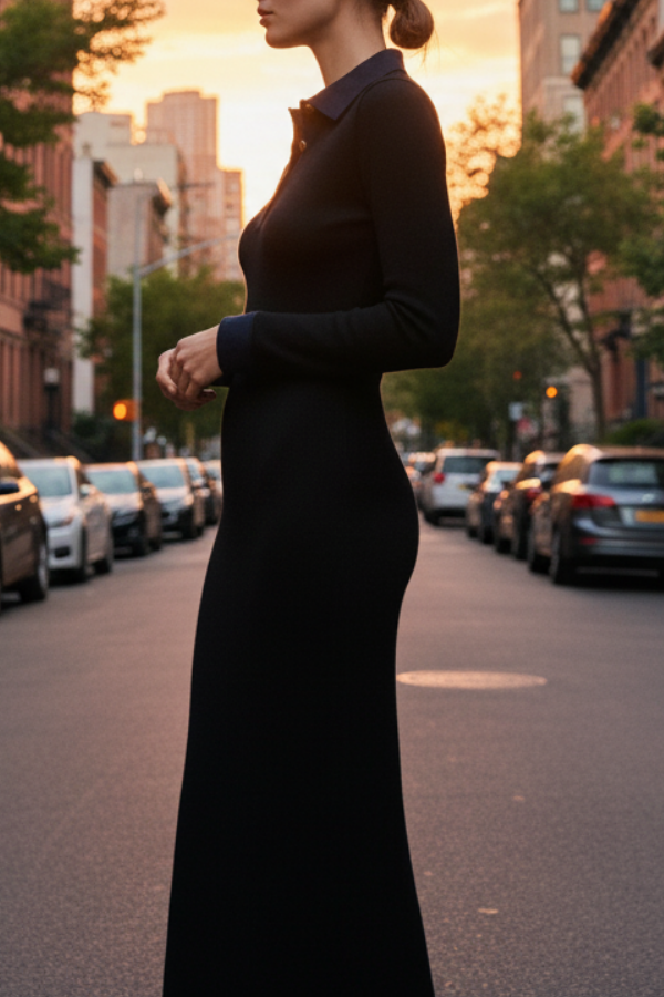 The Oxford 2-in-1 Denim Sweater Dress