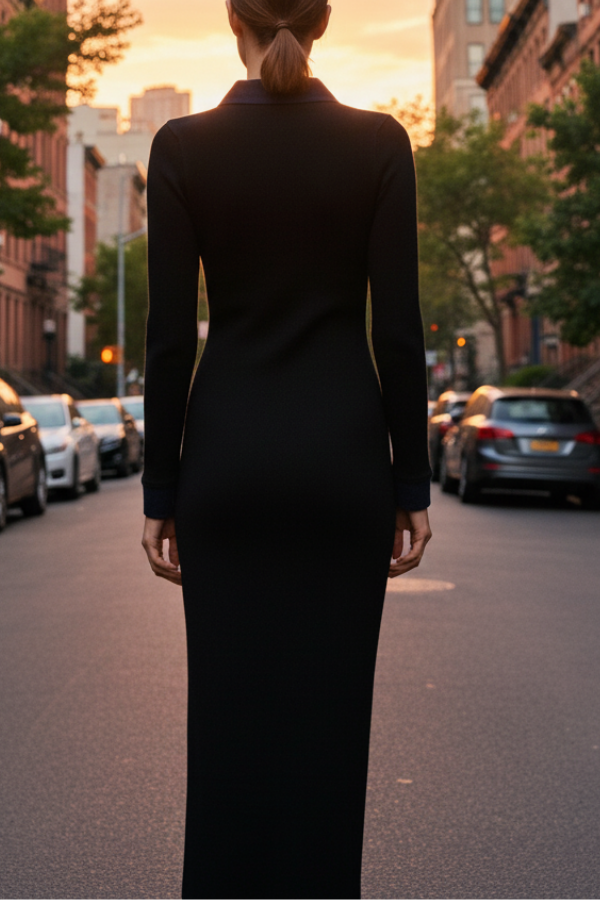 The Oxford 2-in-1 Denim Sweater Dress