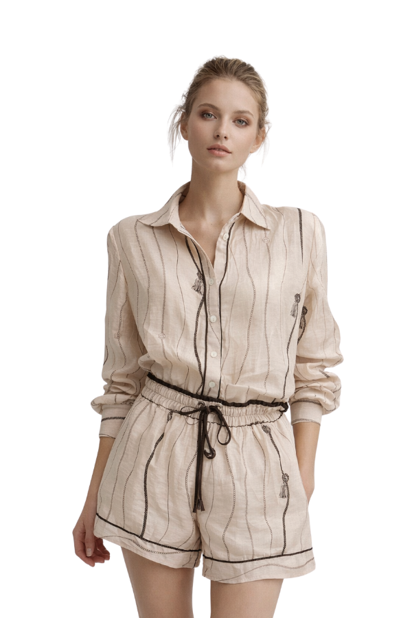 The Monique Wavy Striped Blouse - pookie and sebastian