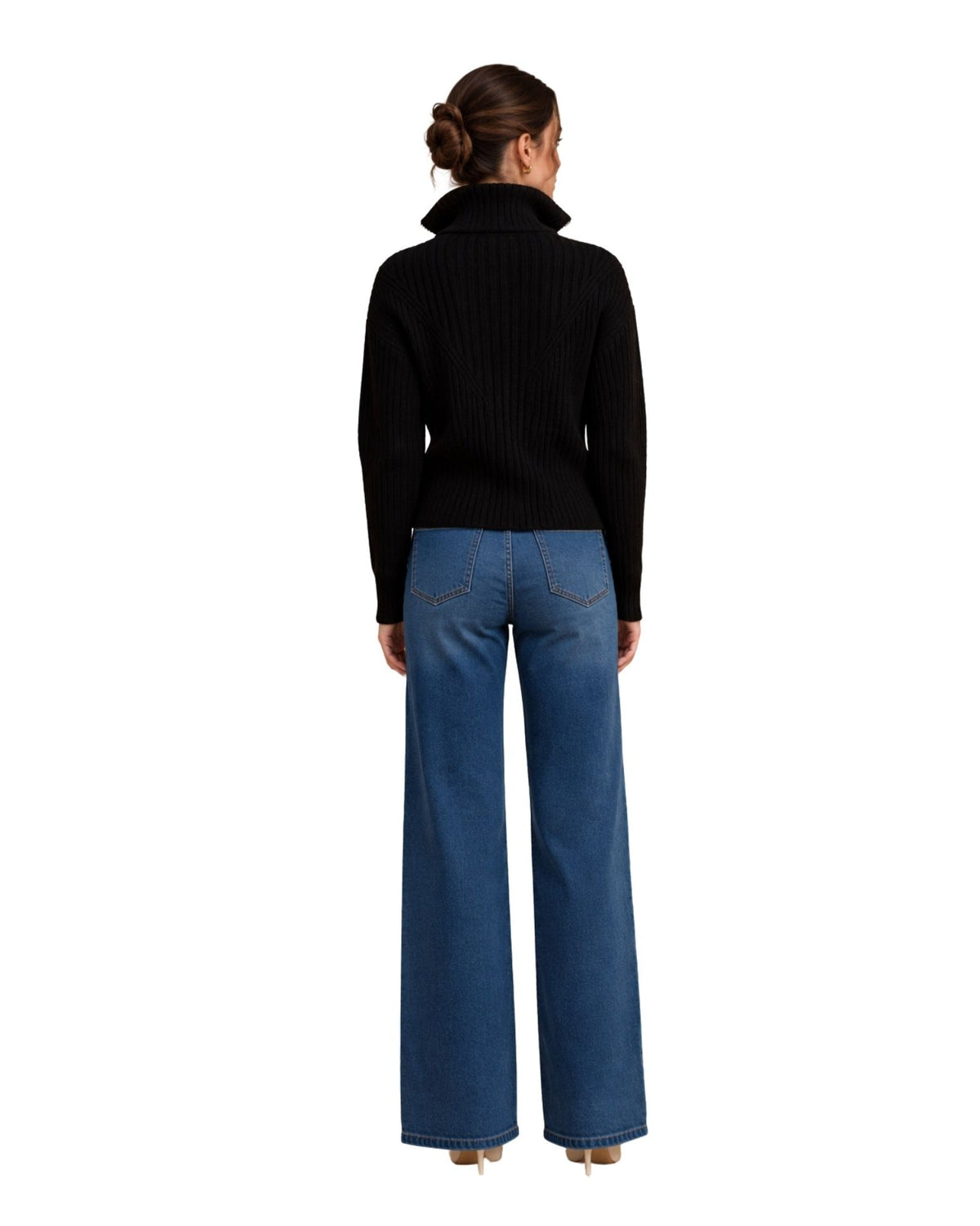 The Estella Zip-Up Ribbed Knit Cardigan - Black - pookie and sebastian