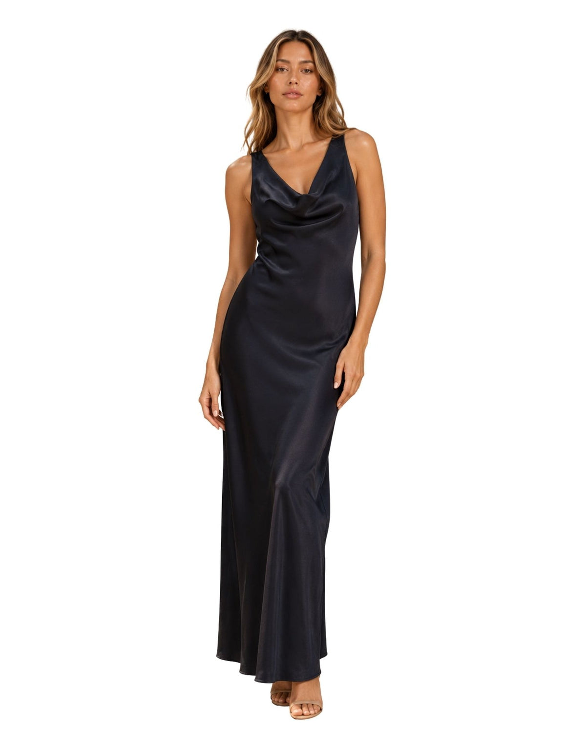 The Chloe Satin Cowl Neck Dress - pookie and sebastian