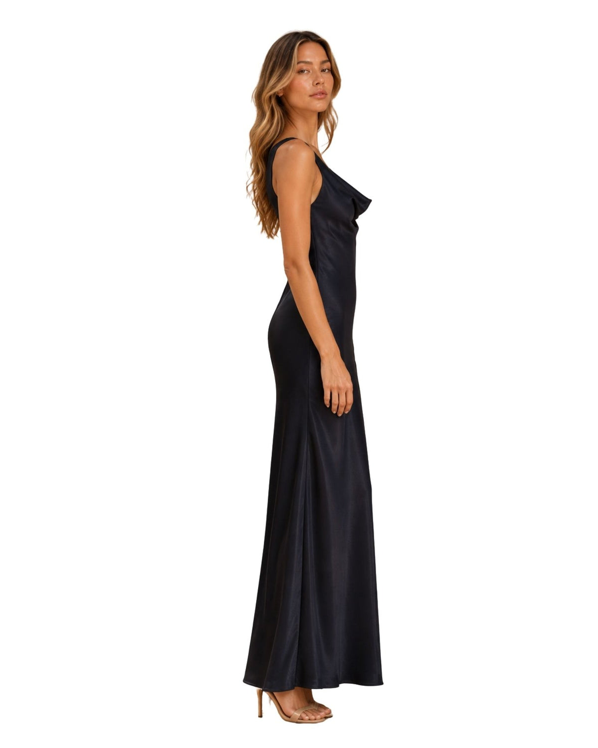 The Chloe Satin Cowl Neck Dress - pookie and sebastian