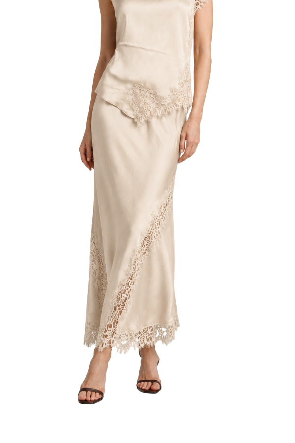 The Diana Mixed Lace Midi Skirt - pookie and sebastian