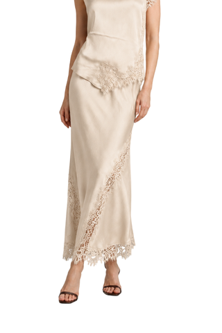 The Diana Mixed Lace Midi Skirt - pookie and sebastian