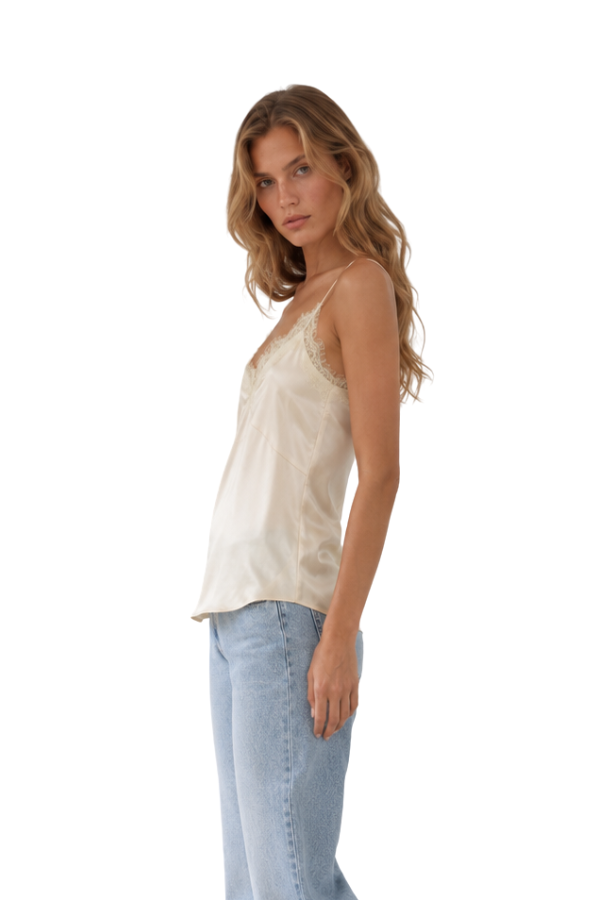 The Aubrey Satin Lace-Trim Camisole