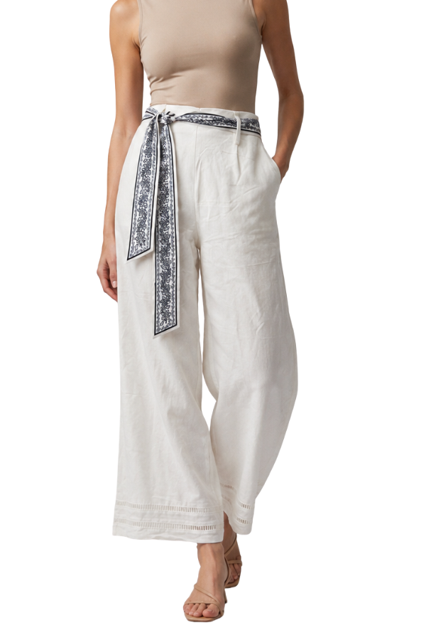 The Marcia High Rise Pants With Scarf Belt