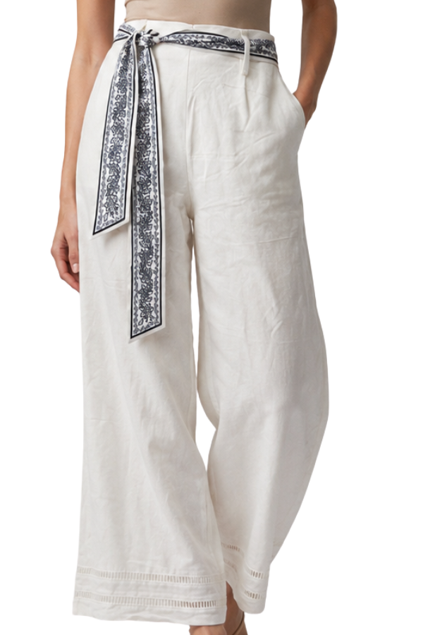 The Marcia High Rise Pants With Scarf Belt