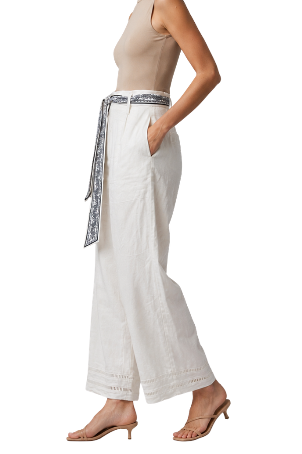 The Marcia High Rise Pants With Scarf Belt