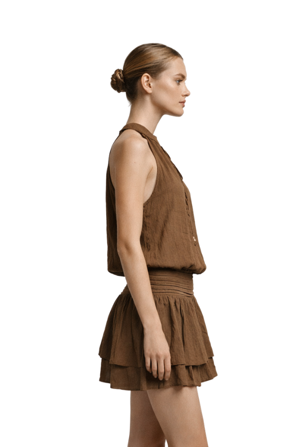 The Sahira Lace Up Halter Dress