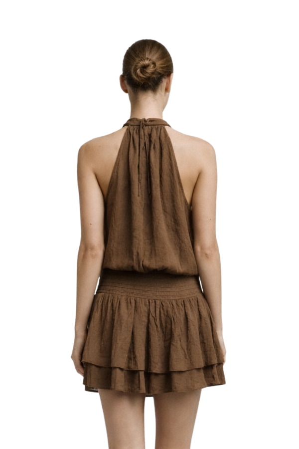 The Sahira Lace Up Halter Dress