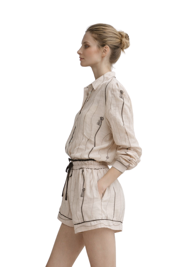 The Monique Wavy Striped Blouse - pookie and sebastian