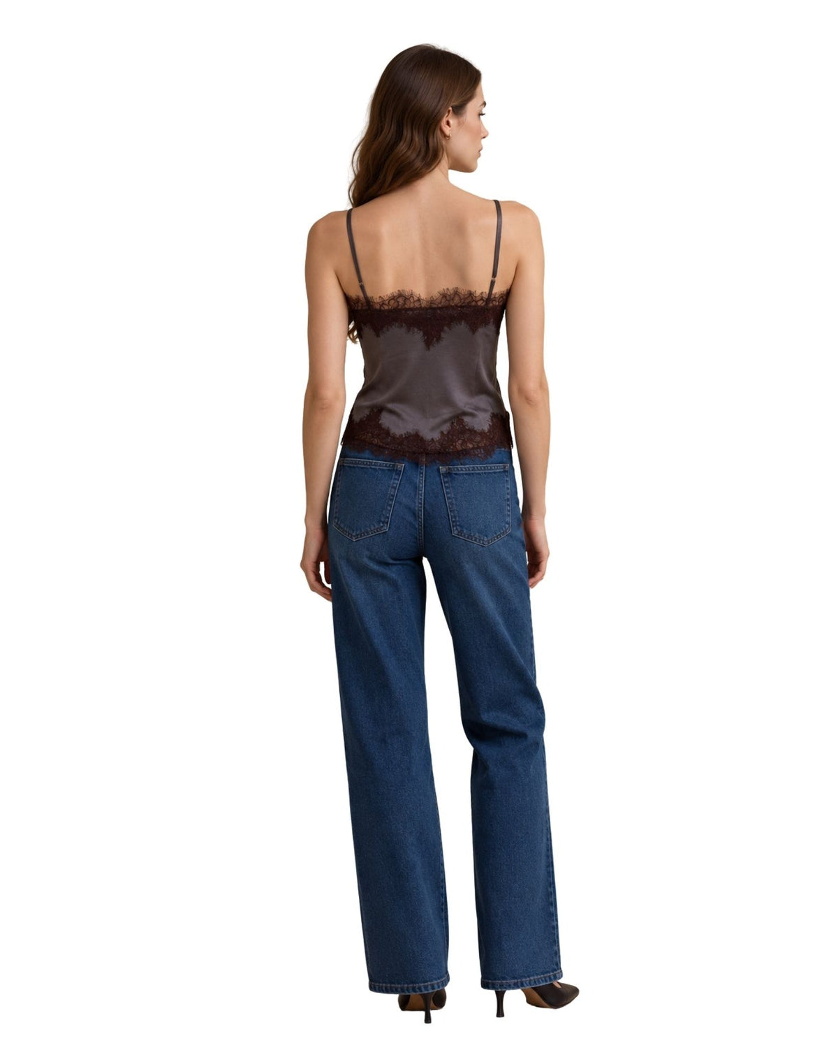 The Giselle Lace-Trimmed Satin Top - pookie and sebastian