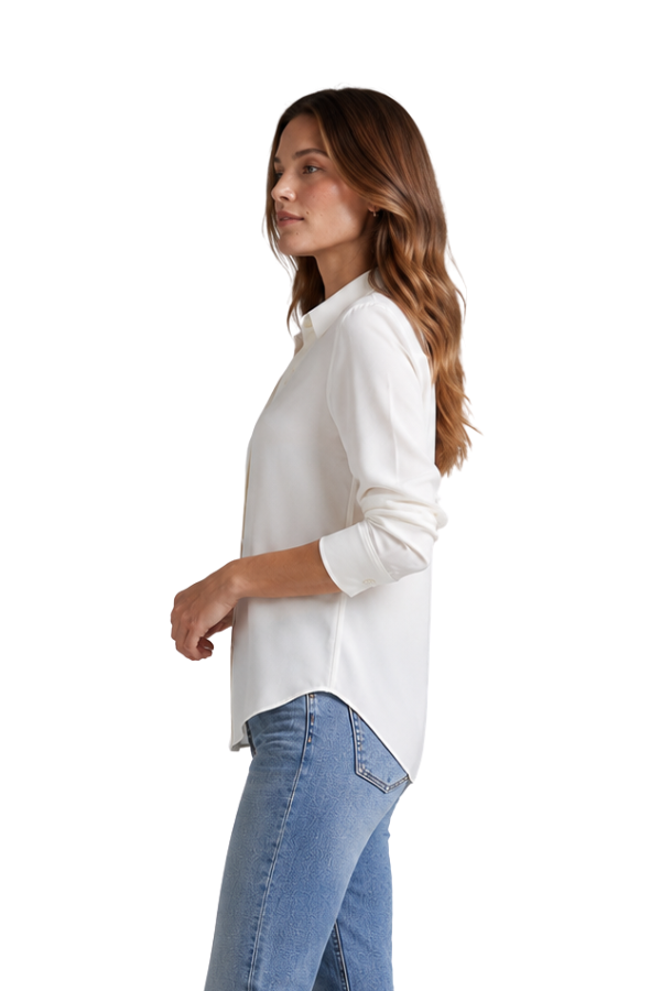 The Nour White Button-Up Blouse