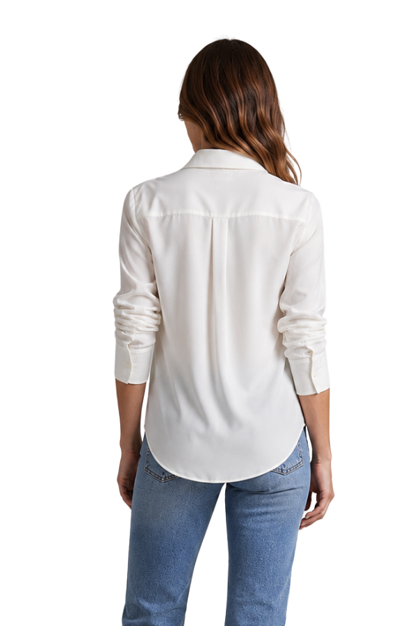 The Nour White Button-Up Blouse