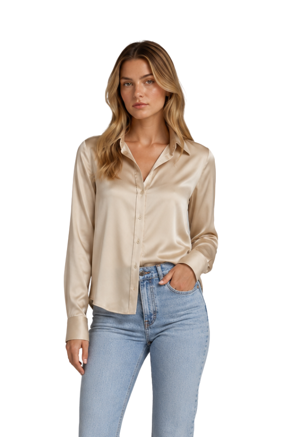 The Diana Satin Button-Up