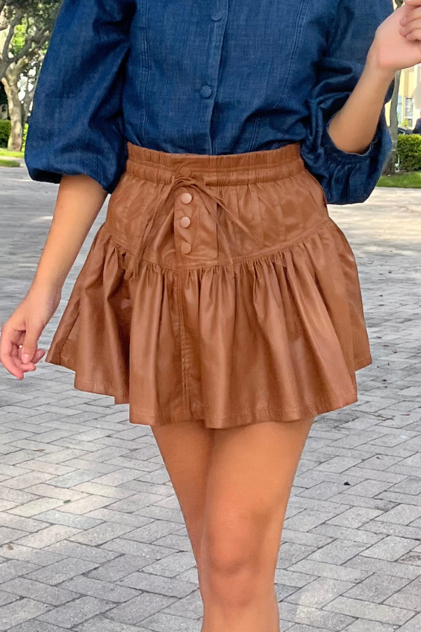 RL Pleather Ruffle Skirt