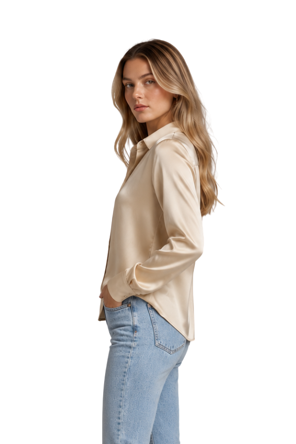 The Diana Satin Button-Up