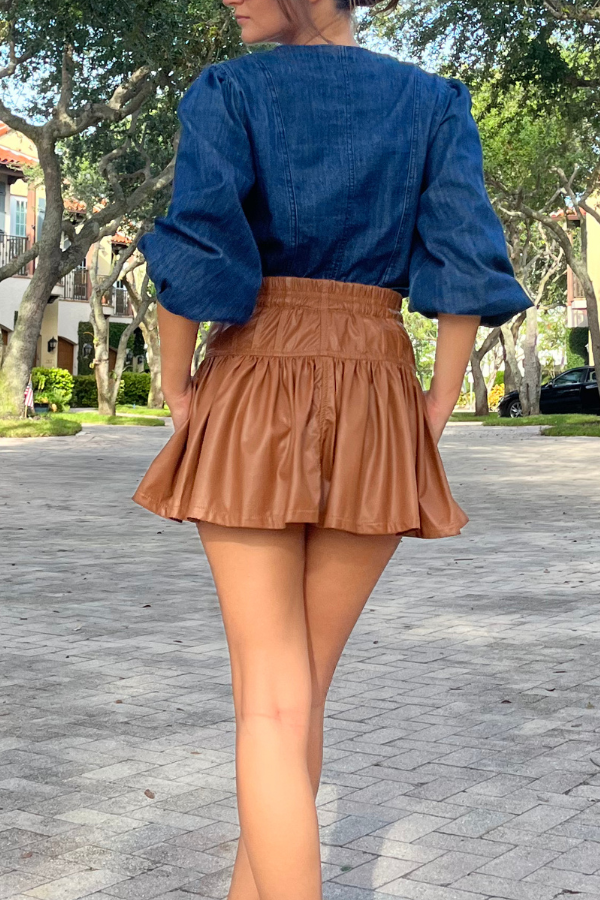 RL Pleather Ruffle Skirt