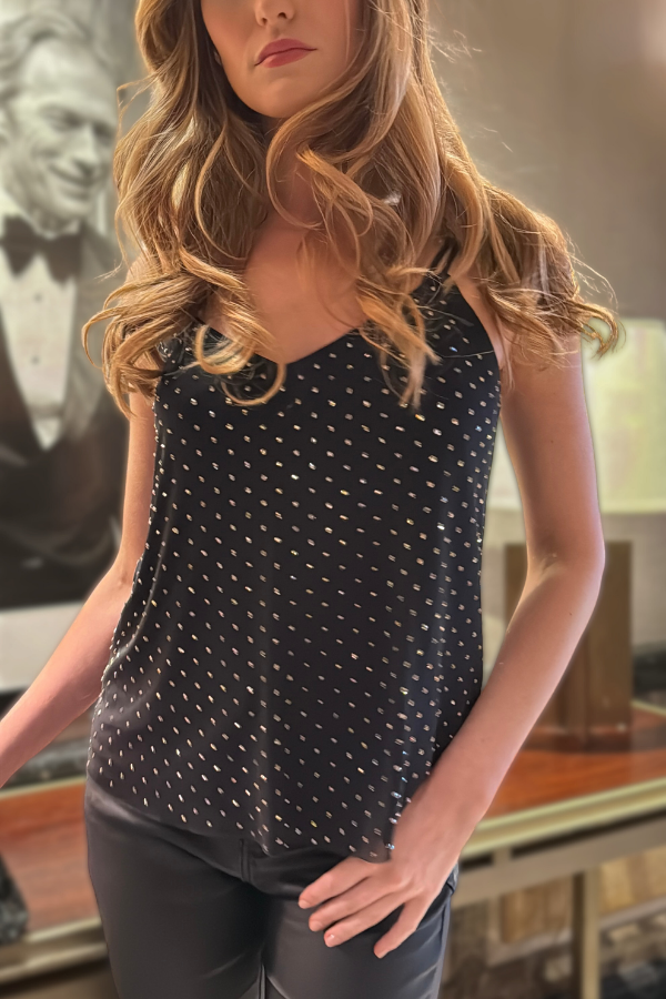 The Embellished Mesh Tank Top