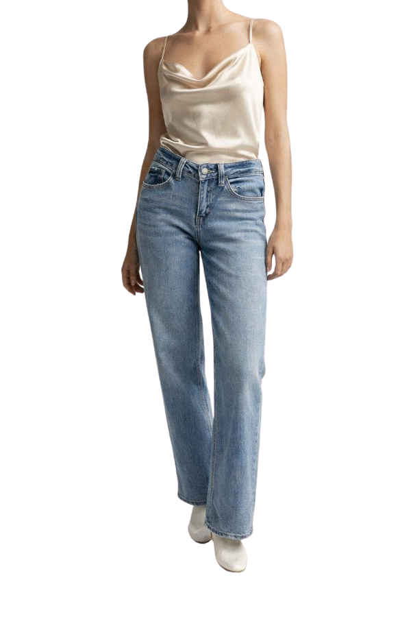 The Energetic Mid Rise Wide Jeans - pookie and sebastian
