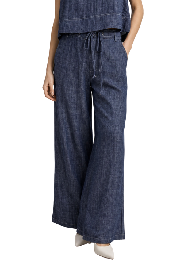 The Verona Linen Stitched Wide Pants