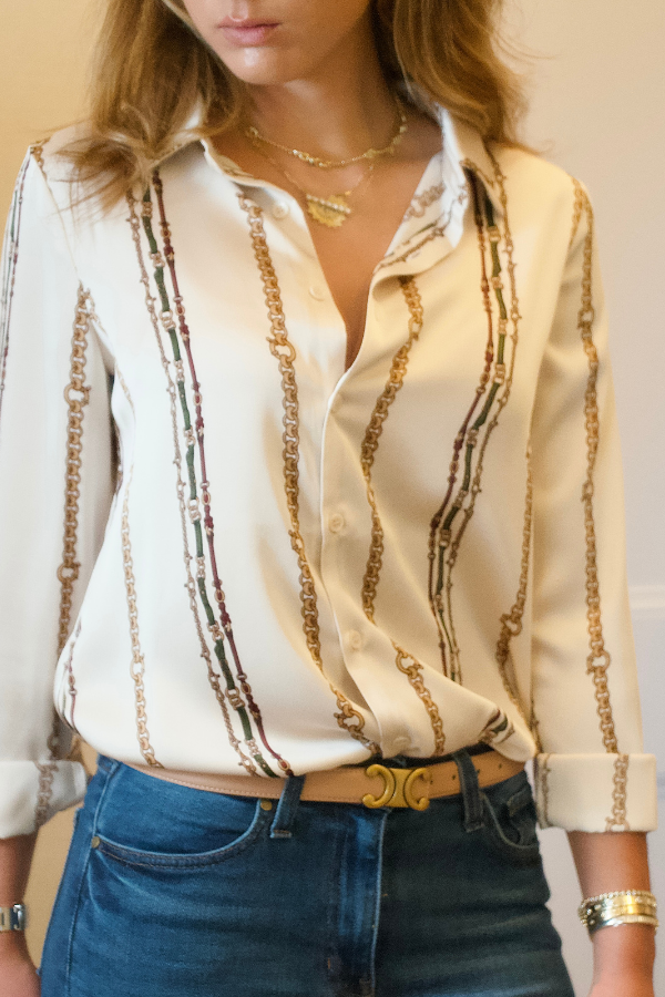 Printed top long sleeves