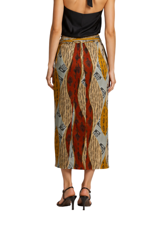 The Zadie Printed Wrap Midi Skirt - pookie and sebastian