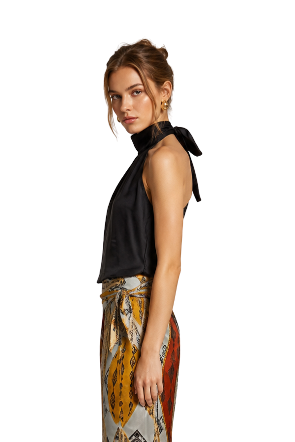 The Ellen Satin Halter Top